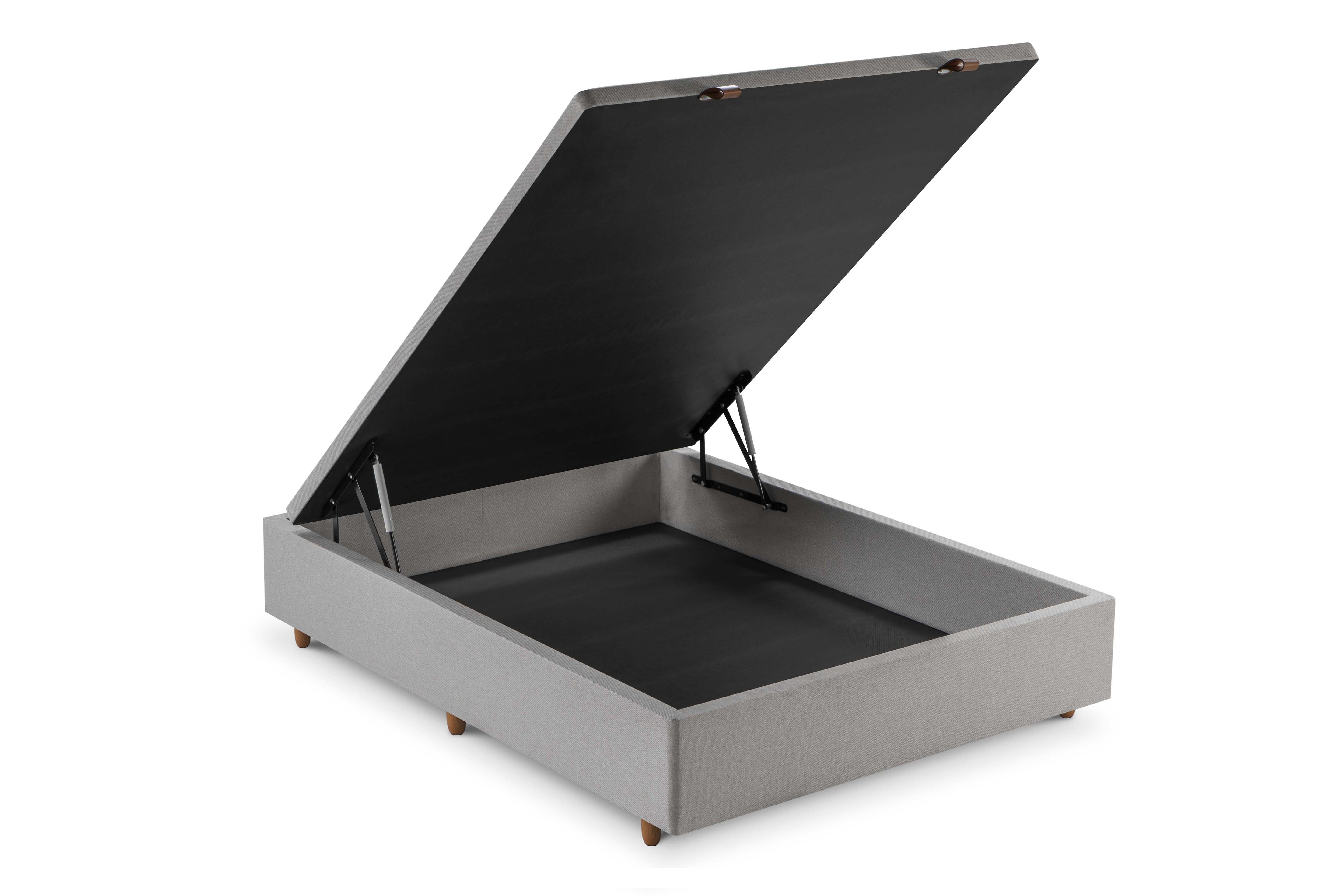 Base Box Baú Casal 138x188x36  Cinza