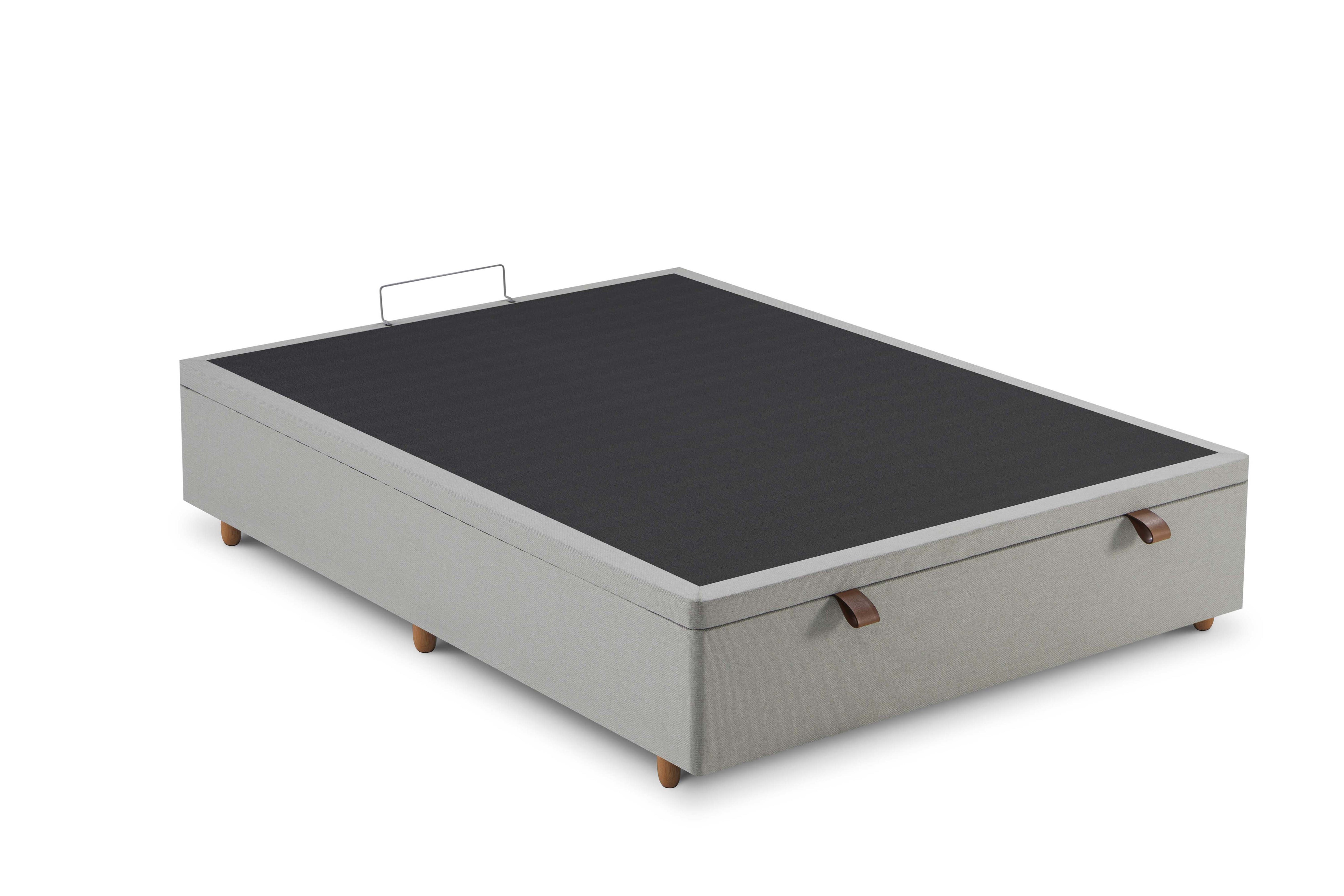 Base Box Baú Casal 138x188x36  Cinza