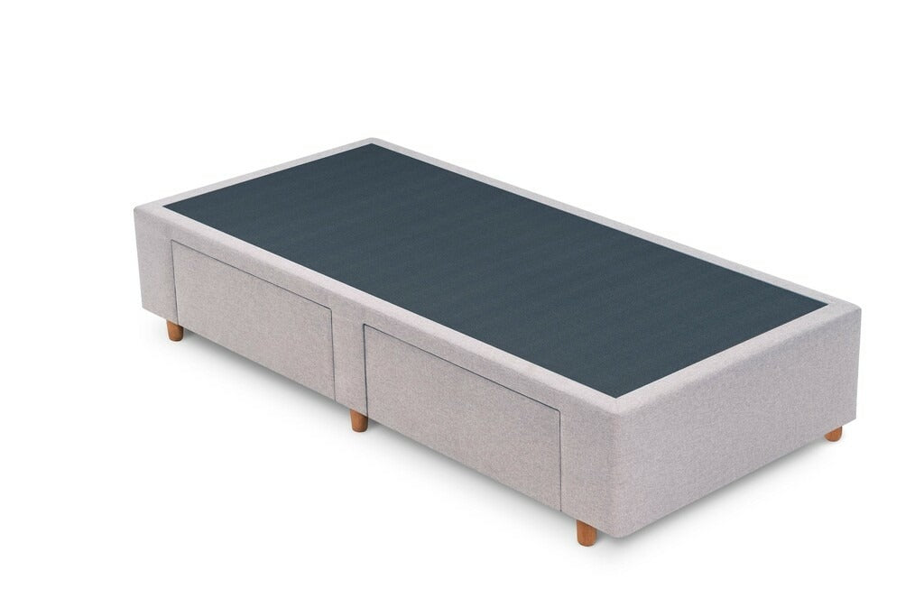 Base Box Solteiro com Gaveta 88x188x30  Cinza