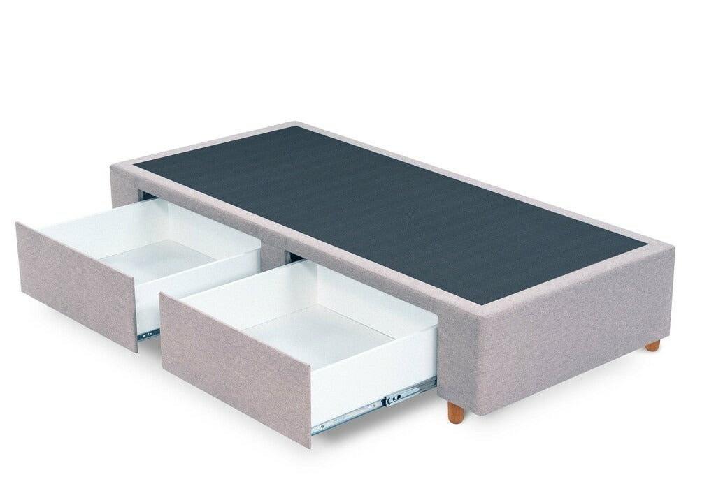 Base Box Solteiro com Gaveta 88x188x30  Cinza