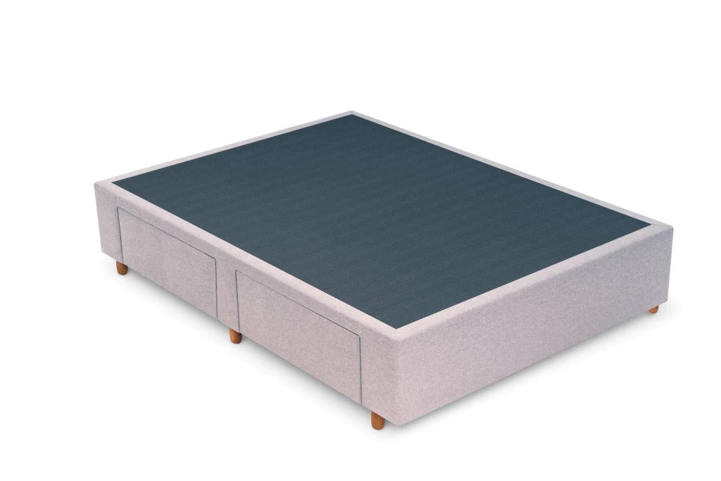 Base Box Casal com Gaveta 138x188x30  Cinza