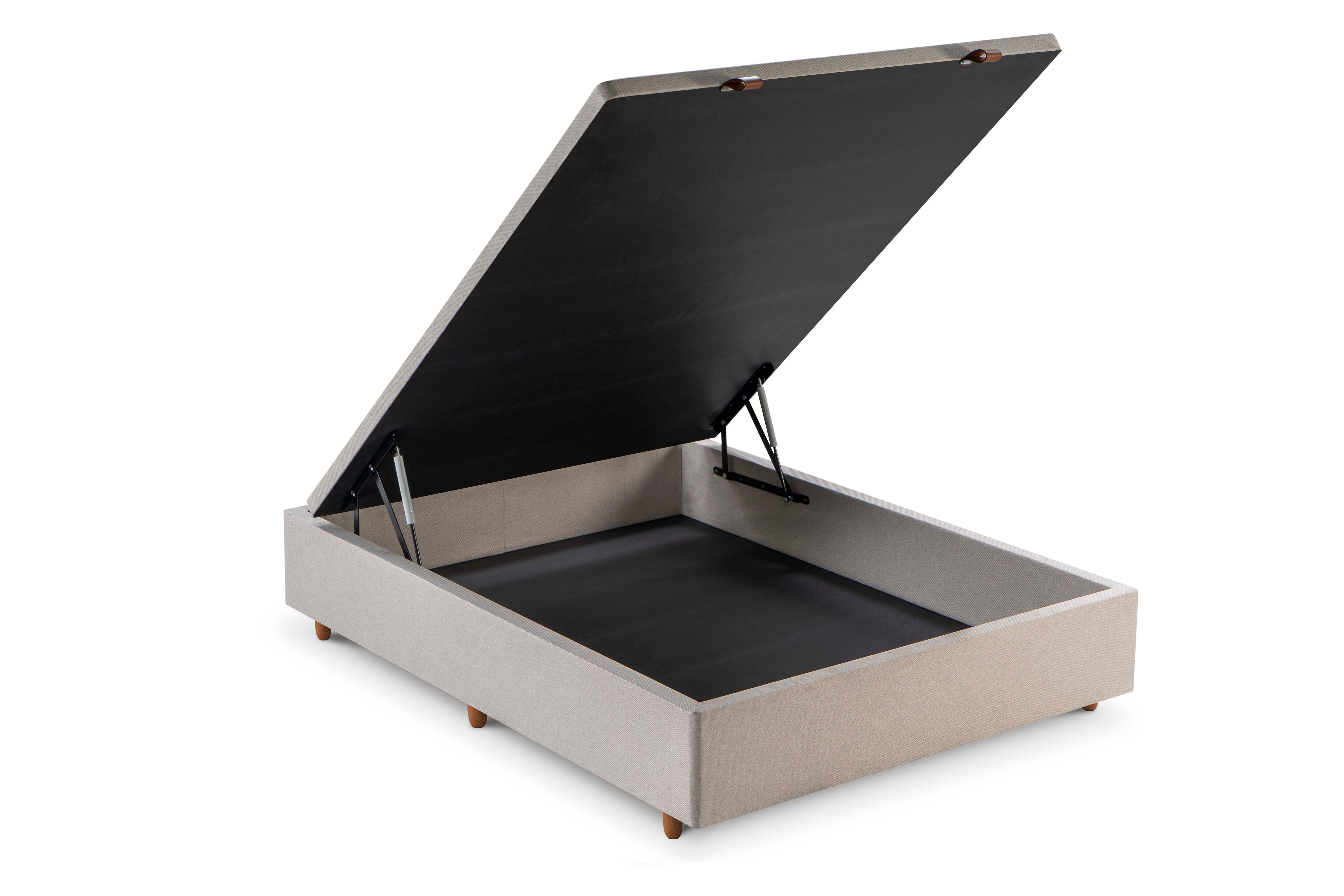 Base Box Baú Queen 158x198x36  Bege