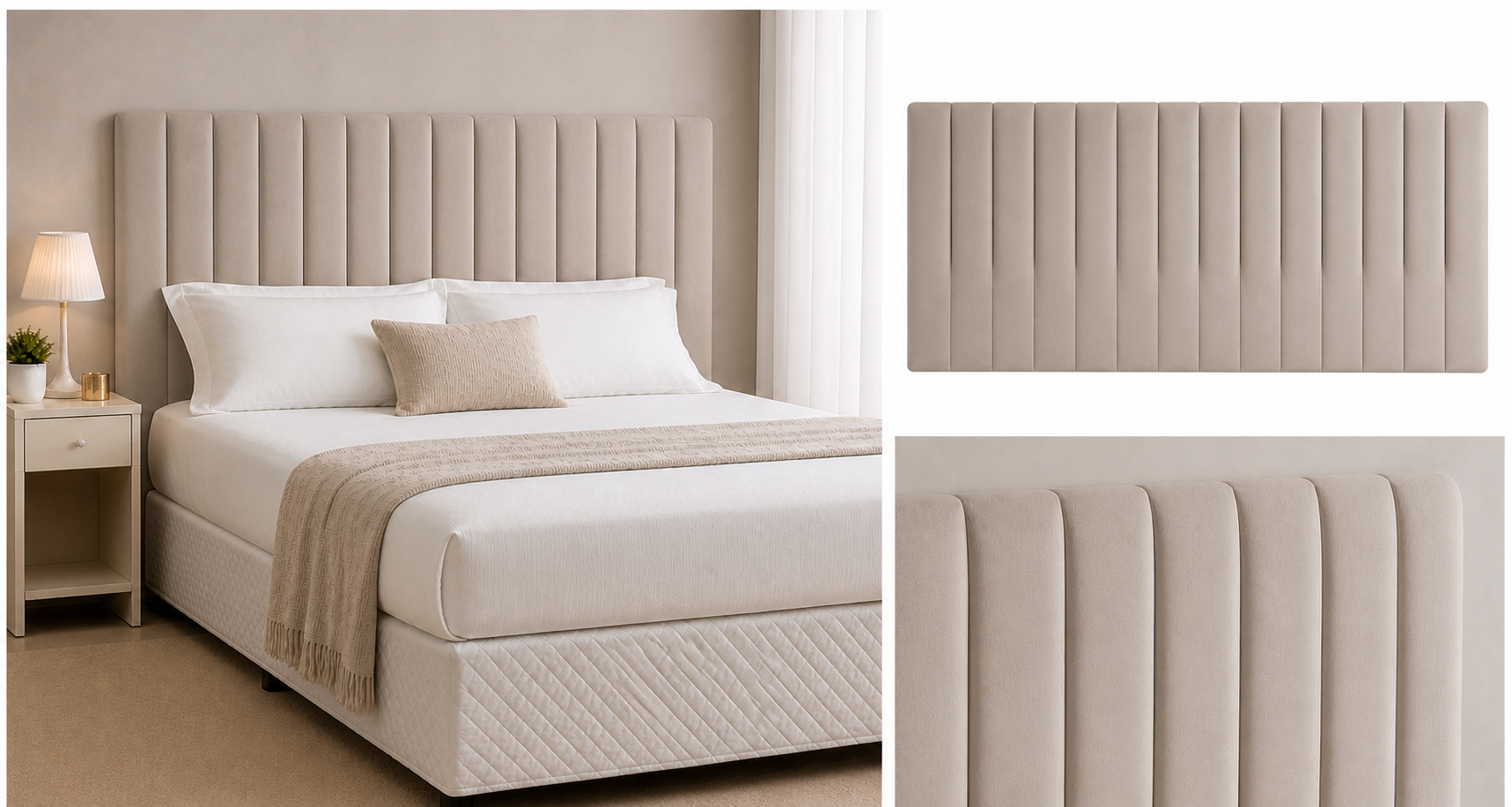 Cabeceira Isabella Casal 140cm  Bege