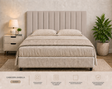 Cabeceira Isabella Queen 160cm  Bege