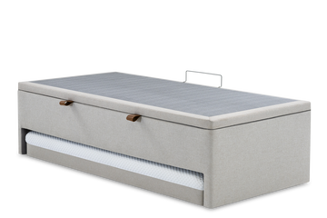 Base Box com Auxiliar e Baú Solteiro 088x188x050  Bege