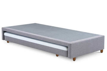 Base Box Solteiro com Auxiliar 088x188x025  Cinza