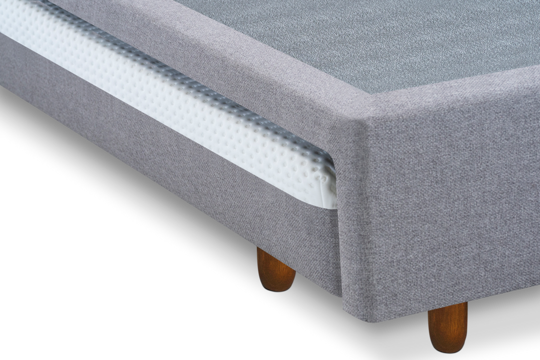 Base Box Solteiro com Auxiliar 088x188x025  Cinza