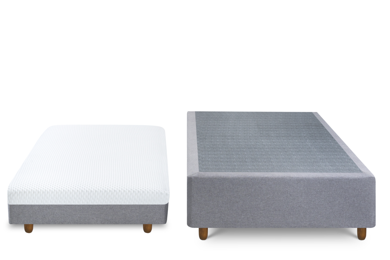 Base Box Solteiro com Auxiliar 088x188x025  Cinza