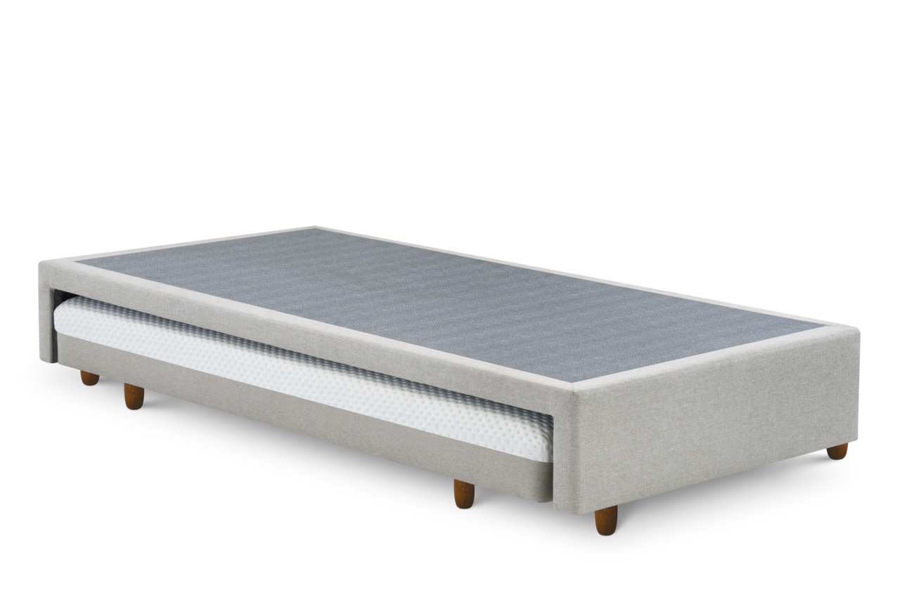 Base Box Solteiro com Auxiliar 088x188x025  Bege