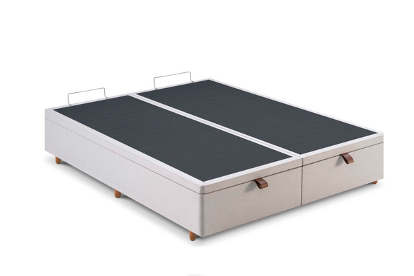 Base Box Baú Bipartido Casal 069x188x36  Bege