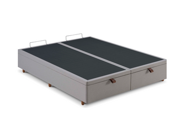 Base Box Baú Bipartido Queen 158x198x36  Cinza