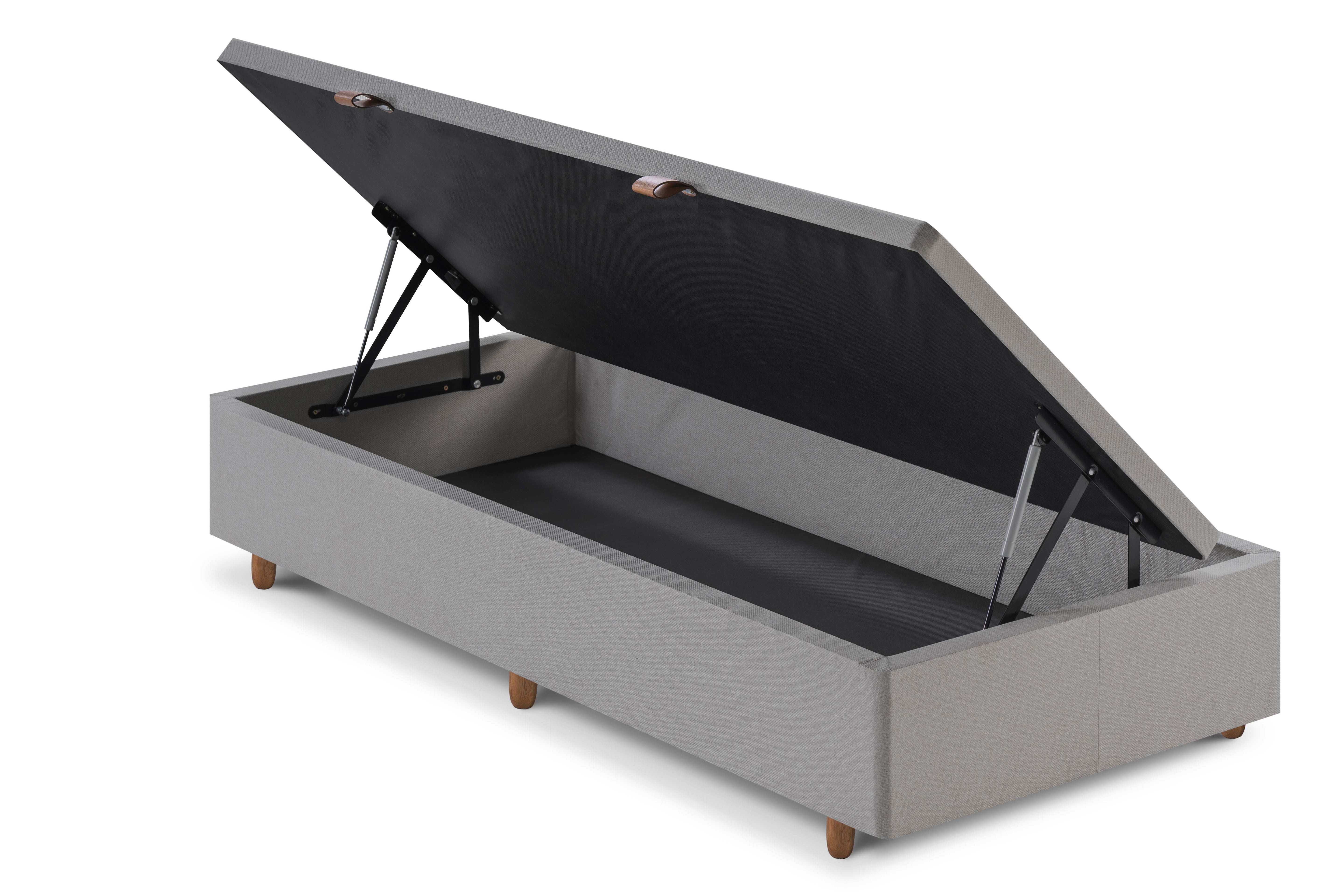 Base Box Baú Solteiro 088x188x36  Cinza