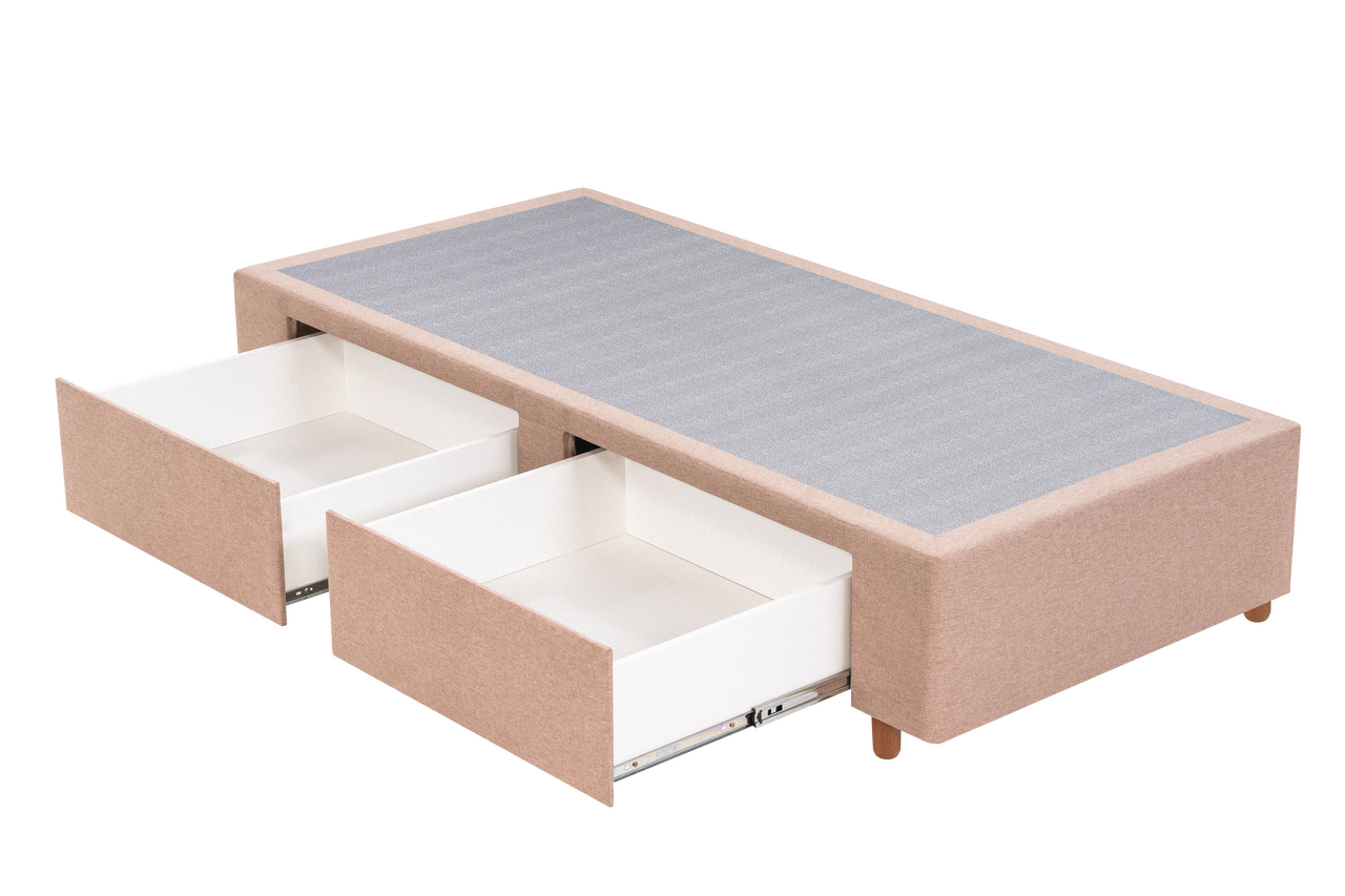 Base Box Solteiro com Gaveta 88x188x30  Bege